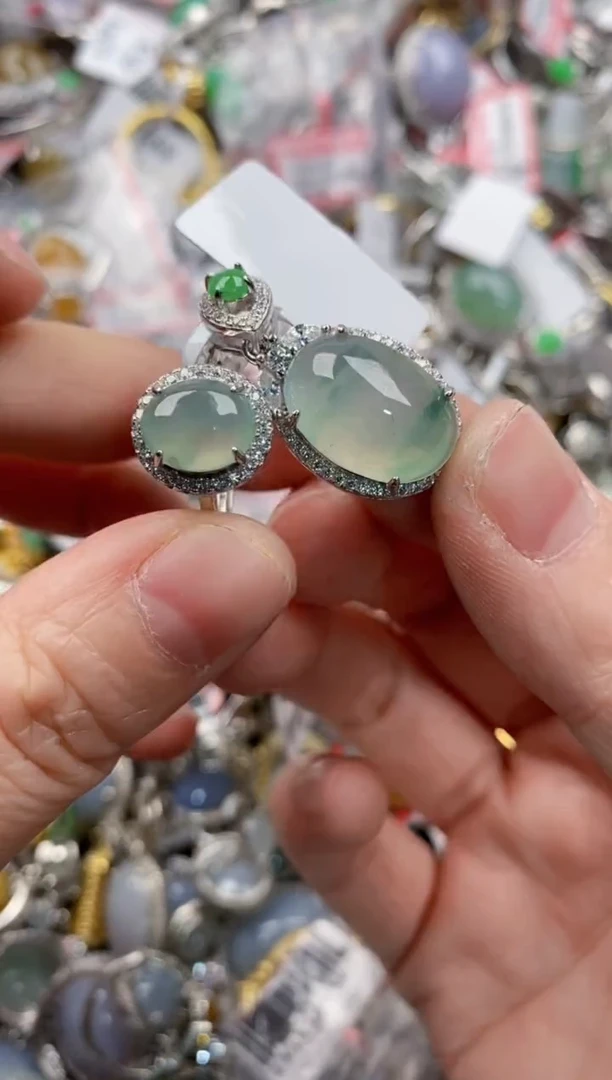 银S925镶嵌戒指翡翠4444----10