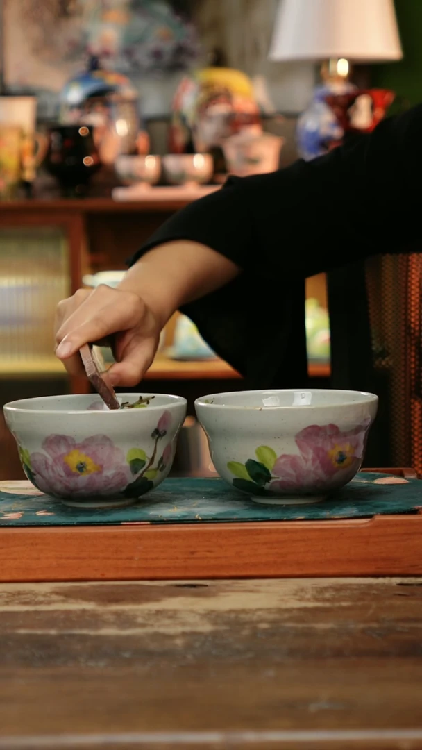 瓷片景德镇纯手工釉下彩精品茶具
