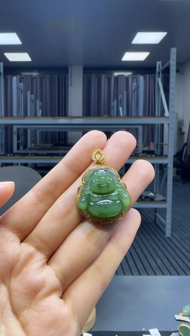银S925镶嵌和田玉挂件1