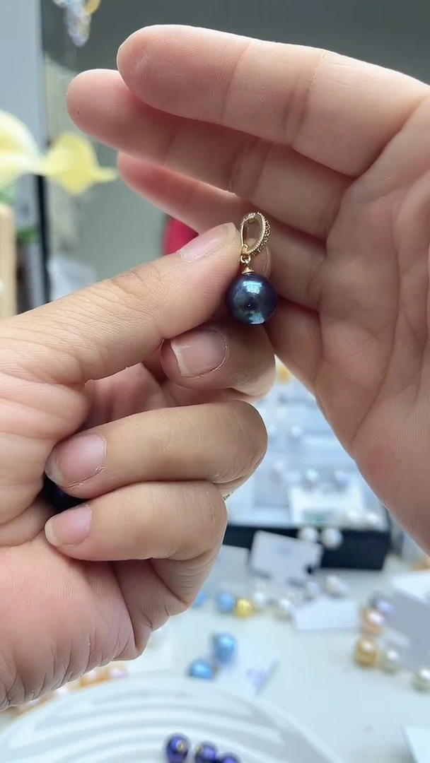 吊坠(不含链)未镶嵌淡水珍珠紫色系   11mm