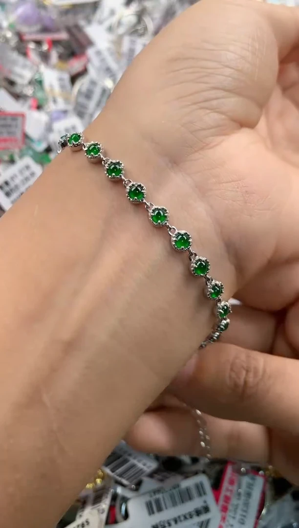 银S925镶嵌戒指翡翠999----7