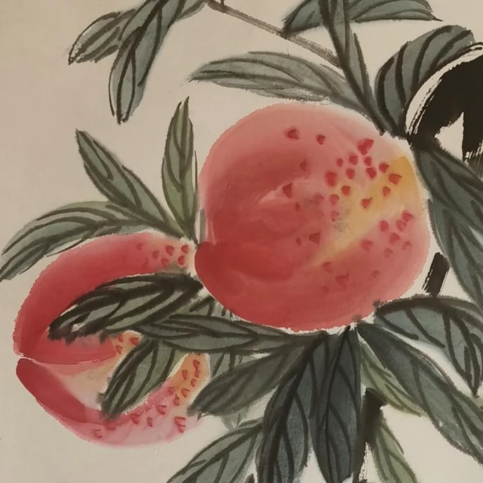 【辽拍】V250709-2-433《寿桃》(3.5平尺)  纸本镜片 DD16