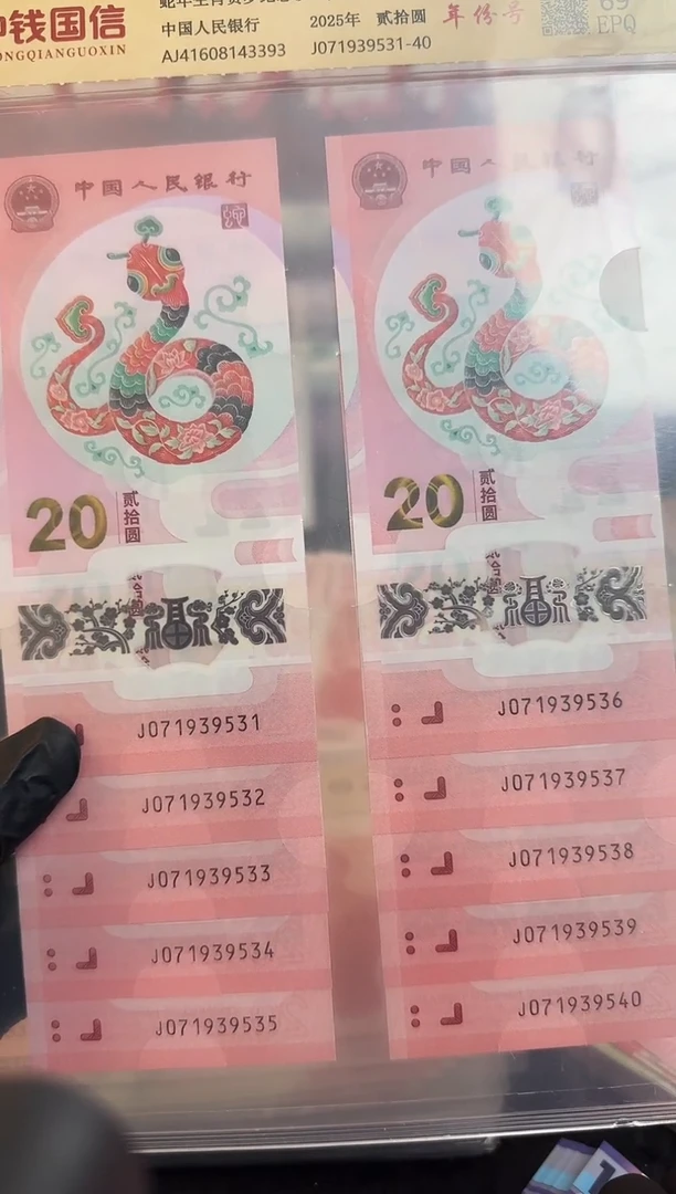 纸蛇钞 十连号