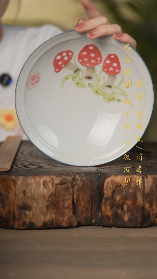 瓷片景德镇高温釉下彩可微波烤箱洗碗机