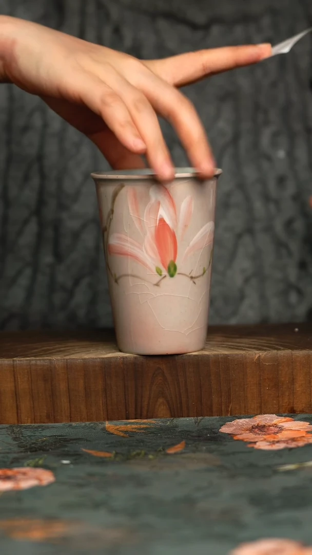 杯釉下彩手工手绘同款陶器