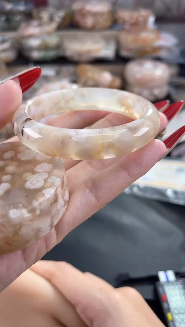 未镶嵌手镯石英质玉55（赠品镯心 天然不保证完美）