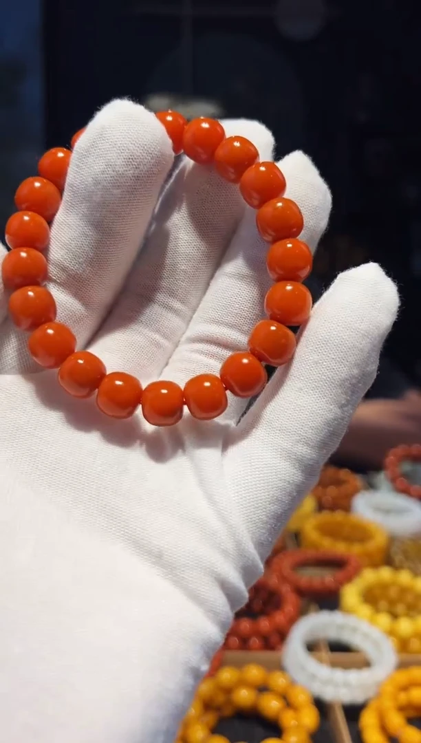 未镶嵌手链南红玛瑙10+老型柿子黄