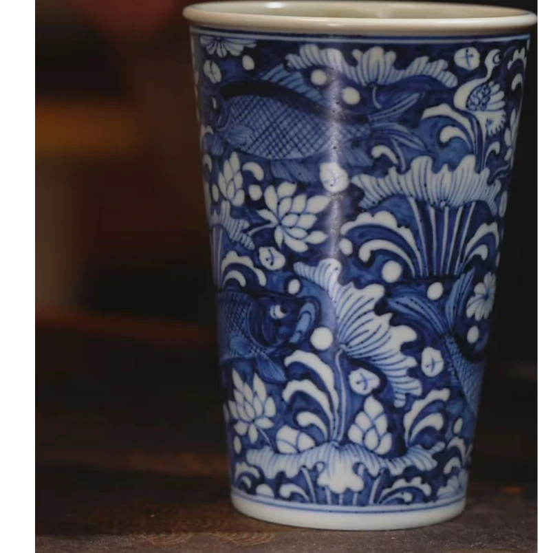 【朝岚夕霞】 青花鱼藻可乐杯 10月12日左右发货