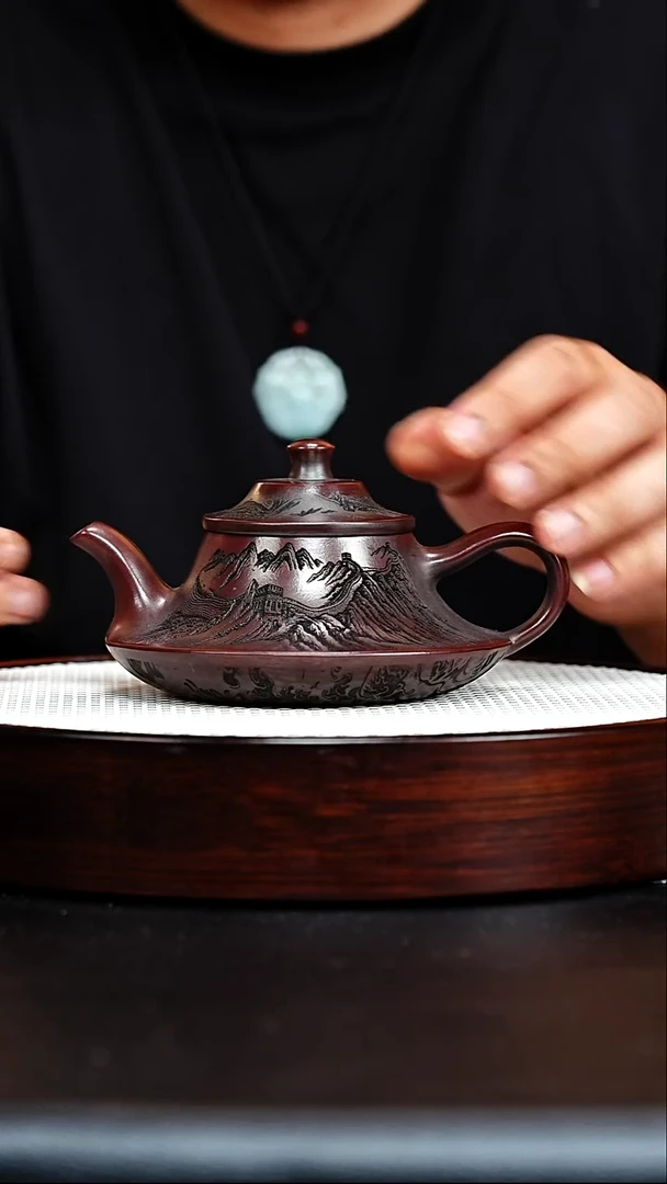 茶壶紫砂宜兴紫砂 隐龙云炉 铁血红砂 高运h328