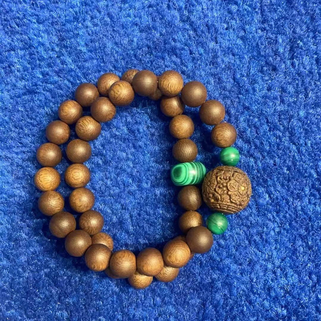 【梦想珍藏】R9H23100 加里曼丹文莱软丝沉香双圈手串（多样性发货）