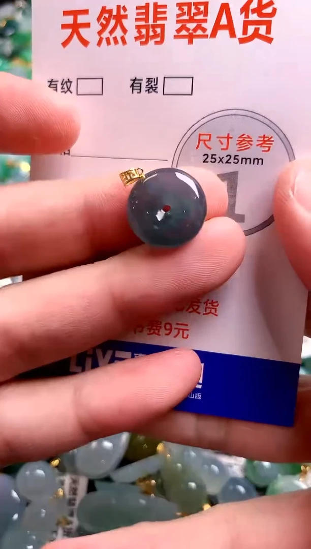 翡翠18K金镶嵌颈饰14004274