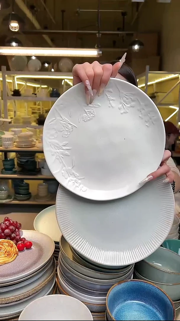 瓷229外贸尾货高温釉下彩陶瓷餐具默认微瑕