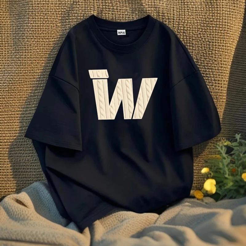 夏季新款短袖t恤男士美式潮牌圆领宽松ins潮流休闲半袖男装体恤衫