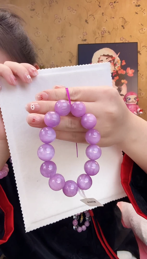 【闪购商品】锂辉石手串未镶嵌紫锂辉手串17M