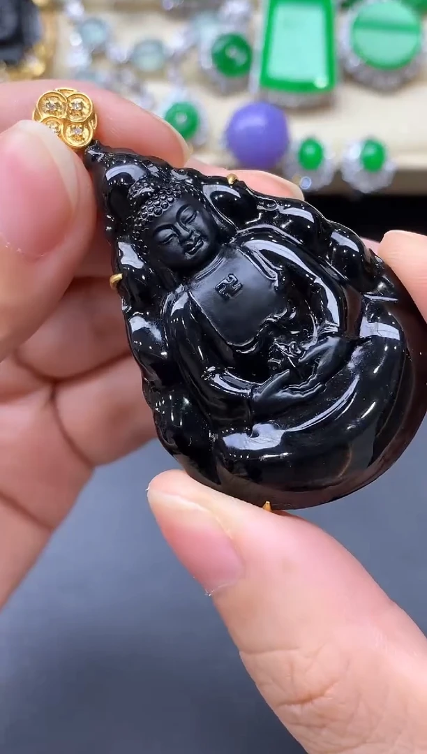 翡翠18K金镶嵌颈饰572-中国好珍宝