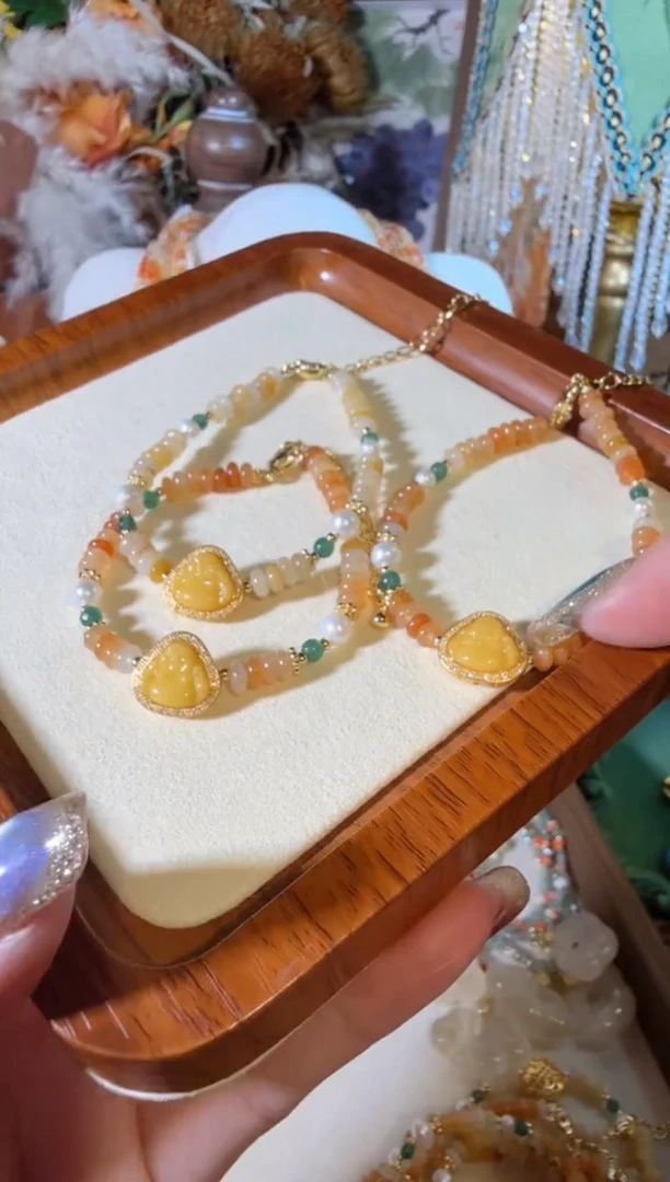 未镶嵌手链淡水珍珠蜜蜡佛公 044