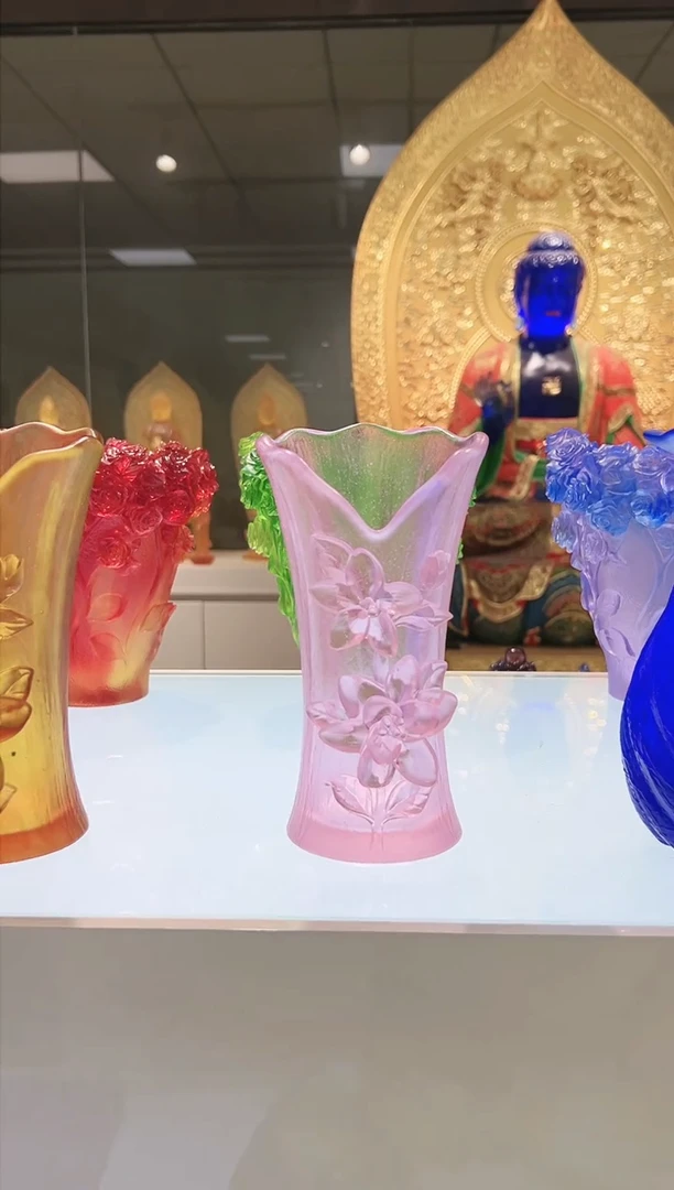 手工艺品琉璃古法琉璃栀子花花瓶