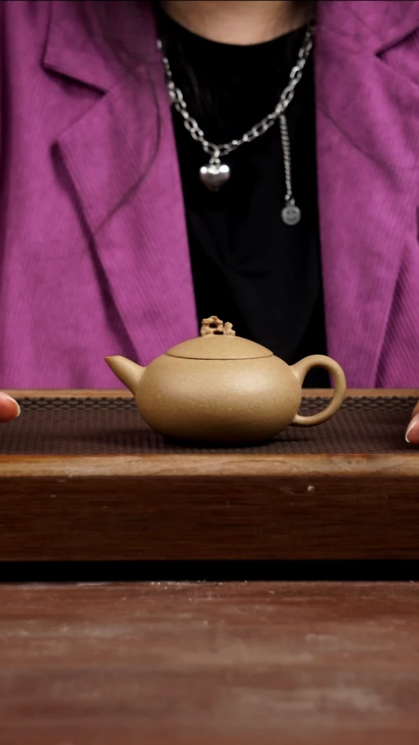 茶壶紫砂舅妈壶四号井墨绿泥观山