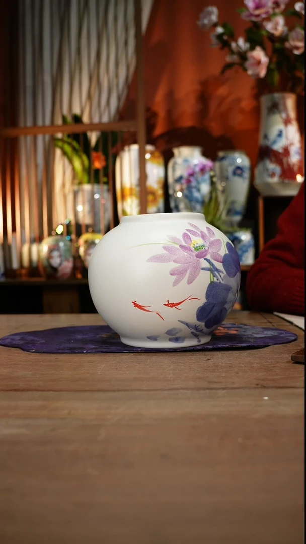 当代景德镇设计师釉下手绘陶瓷花瓶