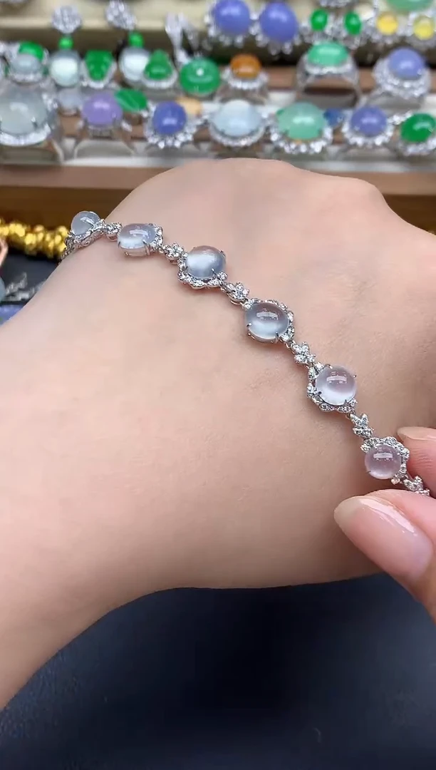 18K金镶嵌手链翡翠626-春日珠宝