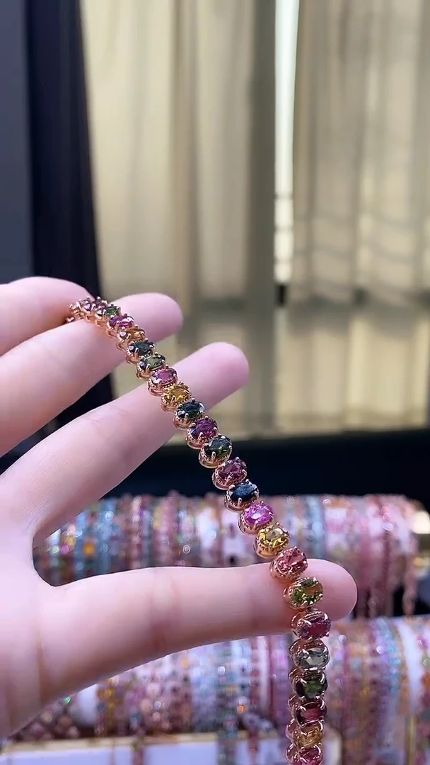 【闪购商品】碧玺手链银S925镶嵌55555555555555