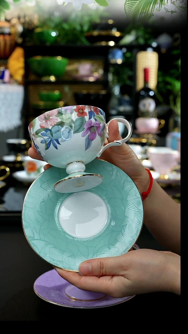 花扬绿色杯碟---------