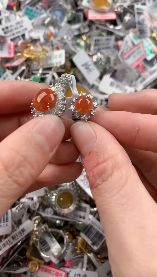 银S925镶嵌戒指翡翠10-10-10   1