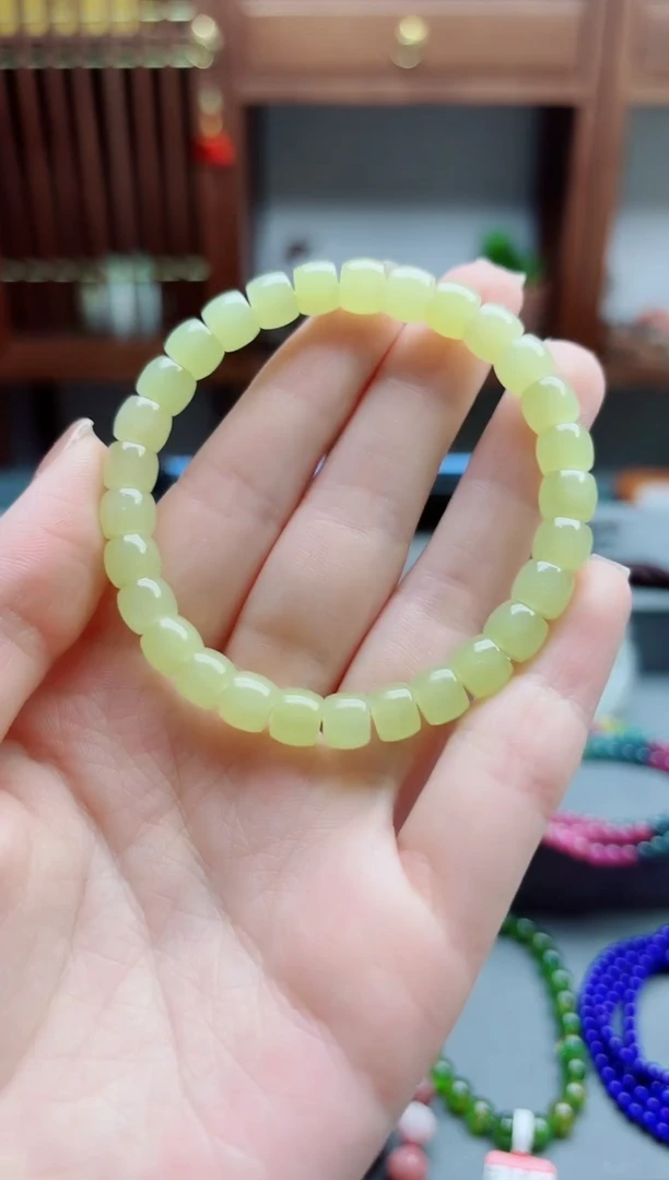 和田玉未镶嵌挂件青黄口直切手串ZD