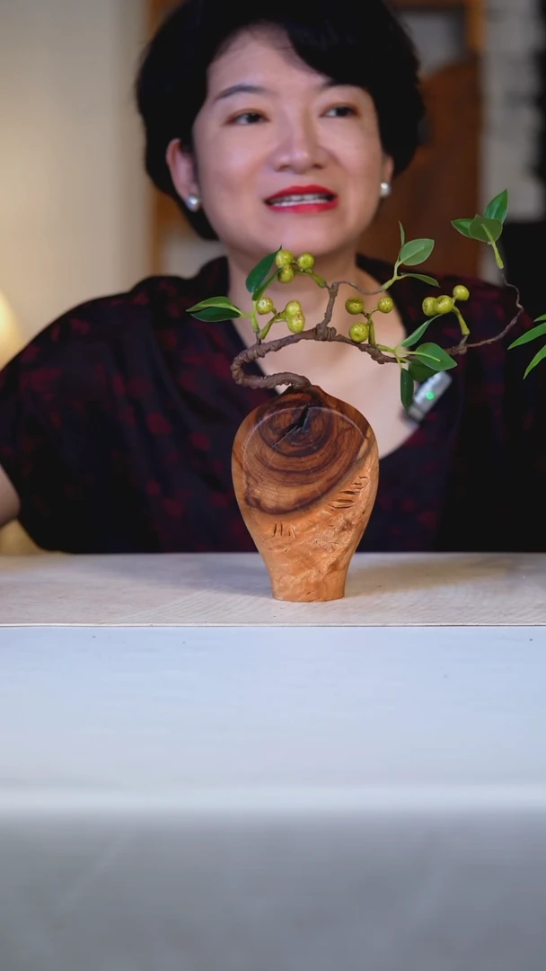 香樟木木花瓶2391