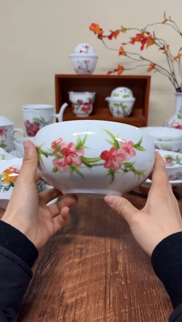 景德镇手绘釉中彩（食品级）大窝窝碗