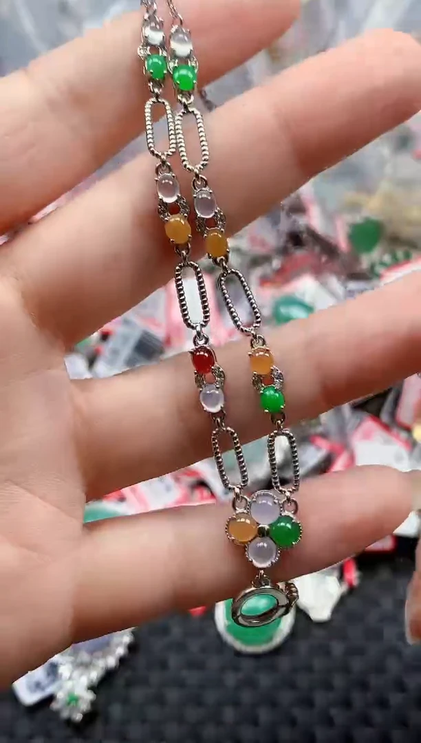 银S925镶嵌戒指翡翠天然A货缅甸翡翠