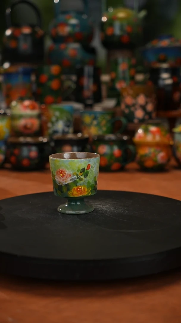 紫砂油画手绘釉下彩