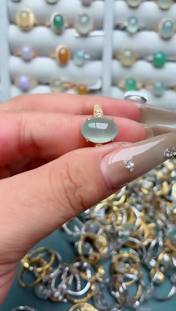 银S925镶嵌戒指翡翠.