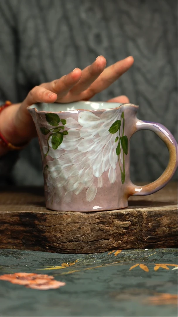 【闪购商品】杯釉下彩手工手绘同款陶器