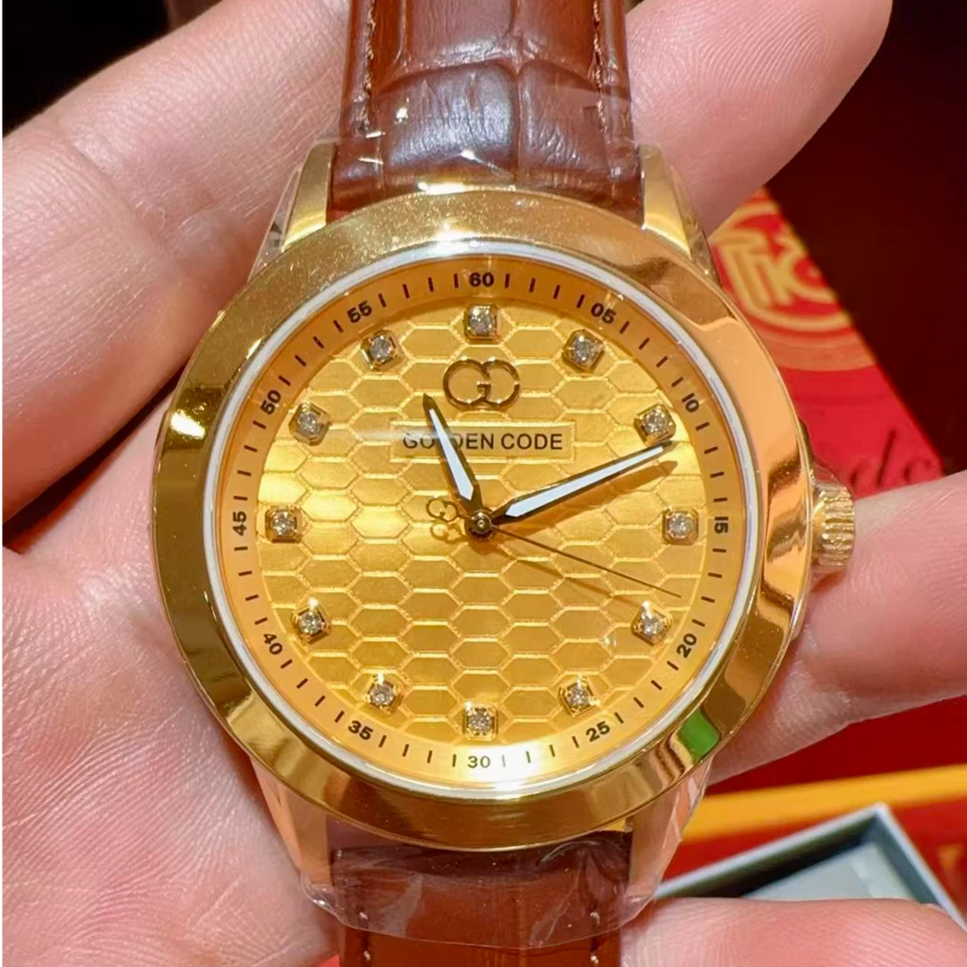 情侣金表超薄表盘防水手表男女款时尚精致真皮表带情侣腕表黄金