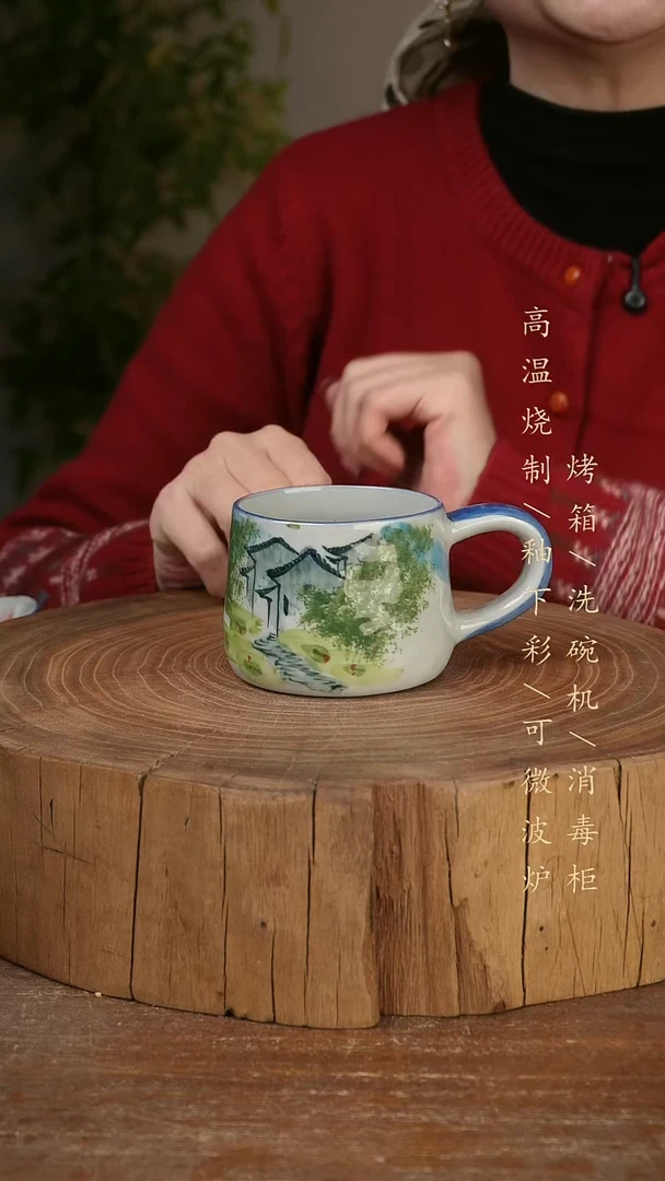 碗瓷景德镇手工手绘高温瓷釉下彩