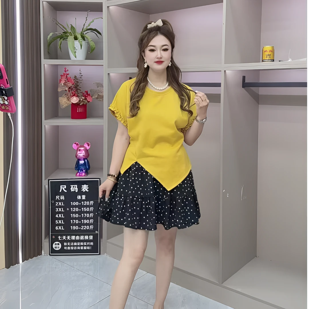 020不规则打底衫百褶裙休闲风时尚套装百搭夏季气质时尚穿搭显瘦