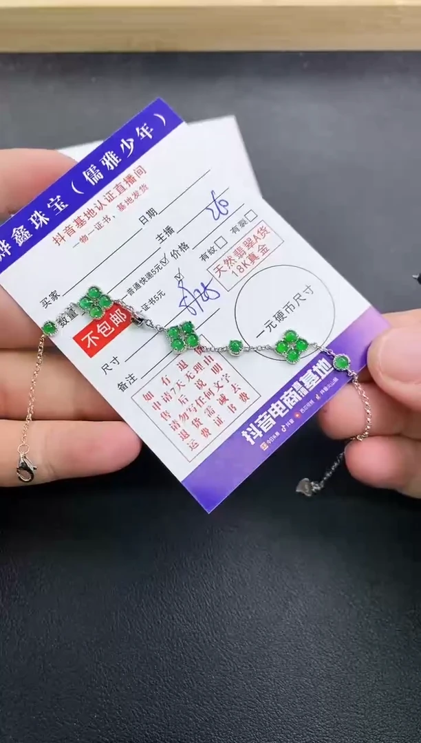 颈饰银S925镶嵌翡翠天然翡翠A货手链