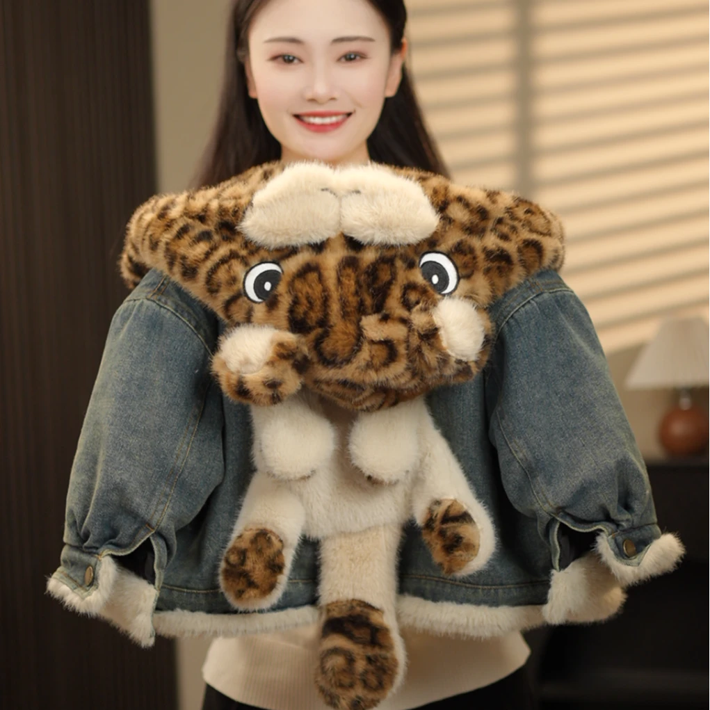 【豹虎玩偶】2024冬季加厚牛仔时尚洋气儿童男女童棉服58095