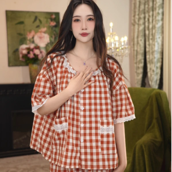 【高定店专属】2025睡衣女套装夏天薄款薄款100纯棉家居服薄款宽松