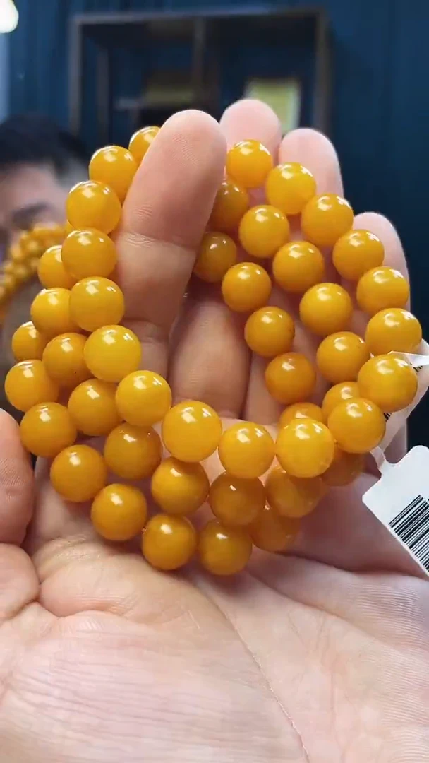 手串琥珀未镶嵌蜜蜡圆珠手串（多样性发其一）