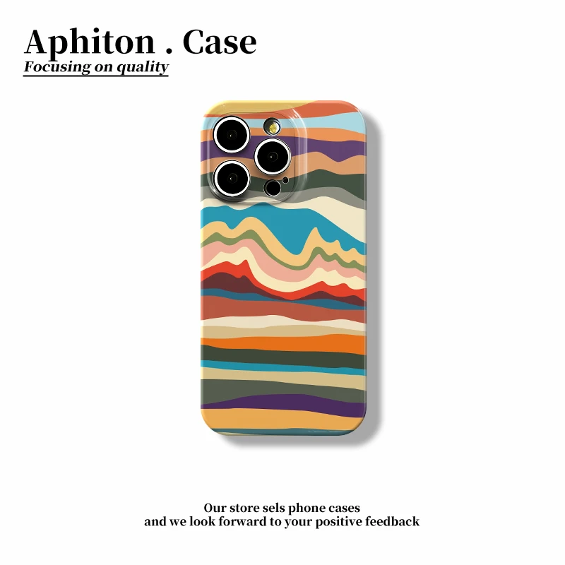 Lucky多巴胺涂鸦条纹适用苹果16菲林手机壳小米15vivoppo华为p70