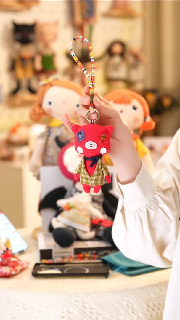 棉福利款—红色布丁熊挂件