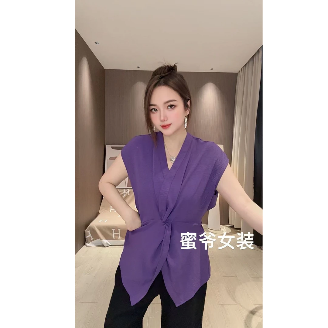 【蜜爷家】气质不规则显瘦上衣3251#