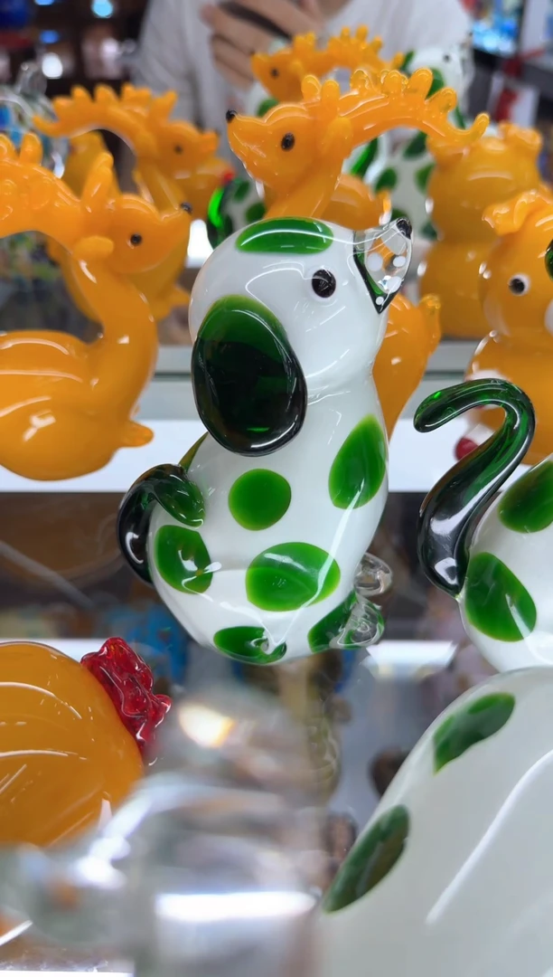 琉璃手工艺品万花斑点小狗