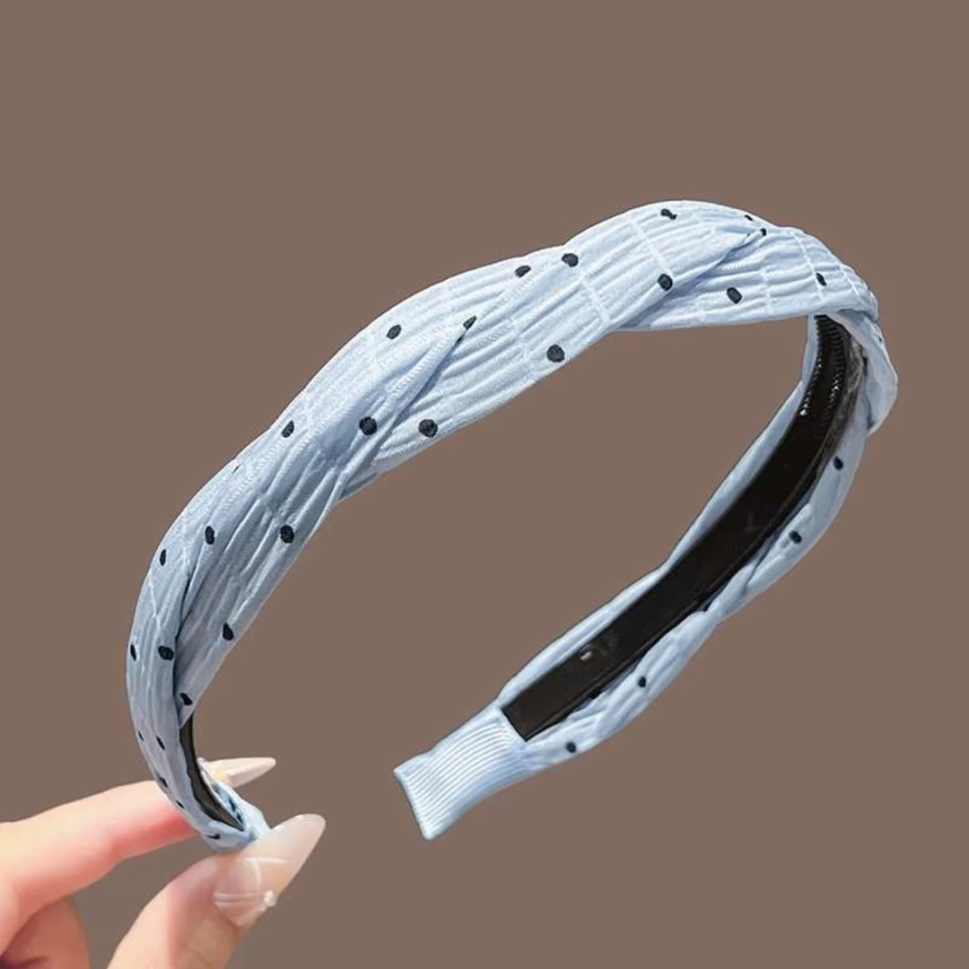 气质波点麻花发箍!女洗脸花布艺女防滑带齿压发洗脸发卡发捆头箍