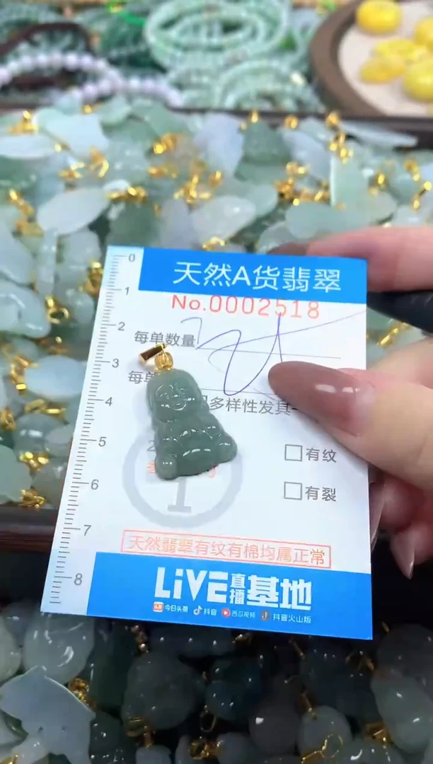 颈饰未镶嵌翡翠净货挂件-2518