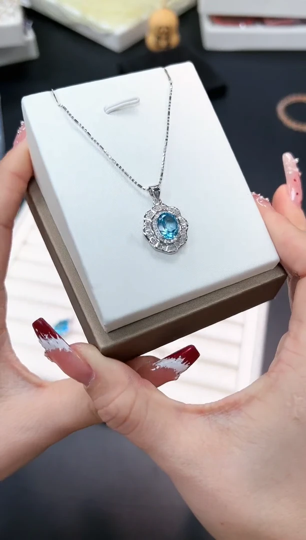 【闪购商品】托帕石吊坠(不含链)银S925镶嵌7h多样性发其一/1个