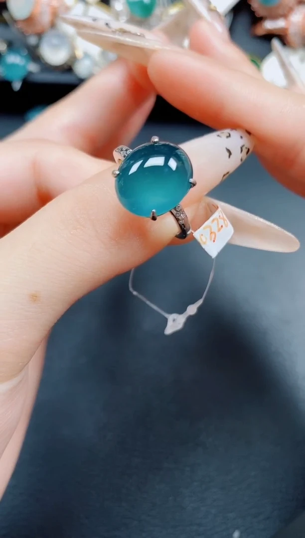 银S925镶嵌戒指翡翠翡翠