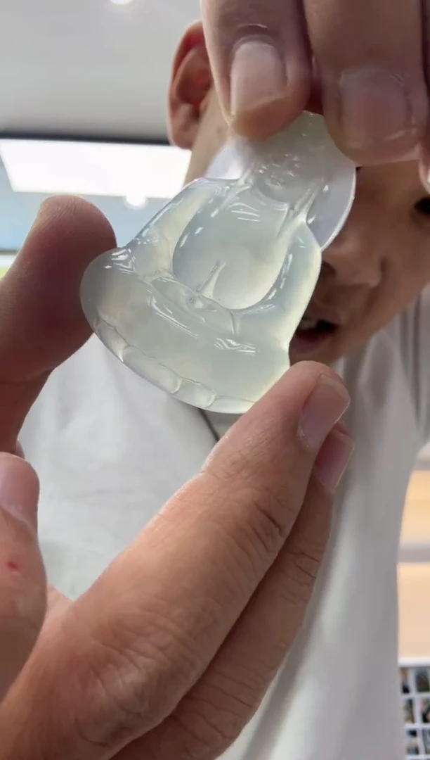 颈饰未镶嵌翡翠天然翡翠A货孤品一件